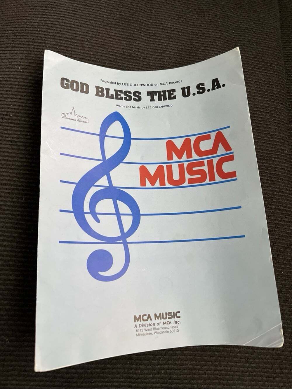 God Bless the USA ~ 1984 Foldout Sheet Music ~ P/V/G